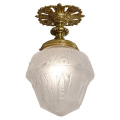 Muller Freres French Art Deco Semi Flushmount, circa 1925