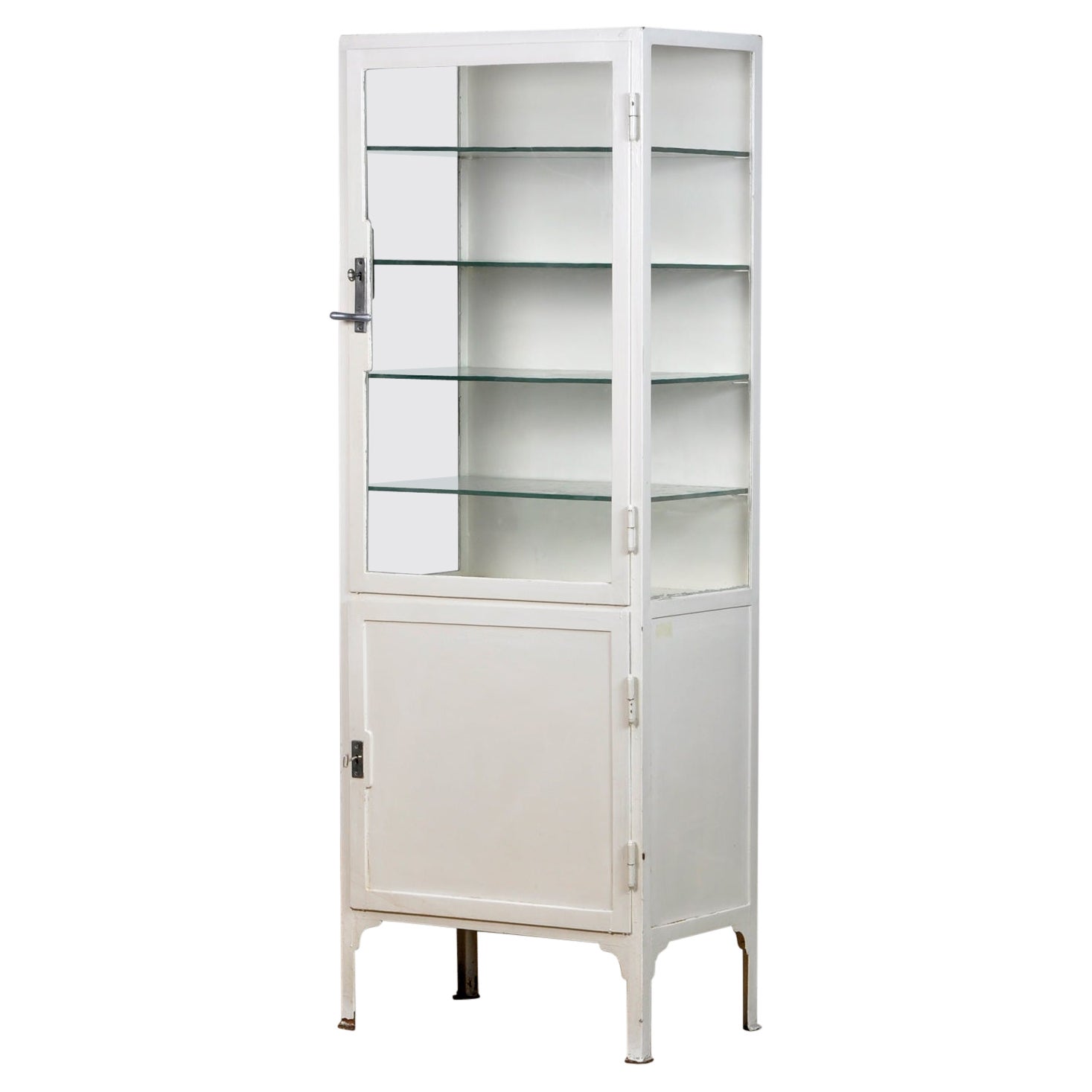 Enormous Steel and Glass Medical with Cabriole Legs, circa 1900