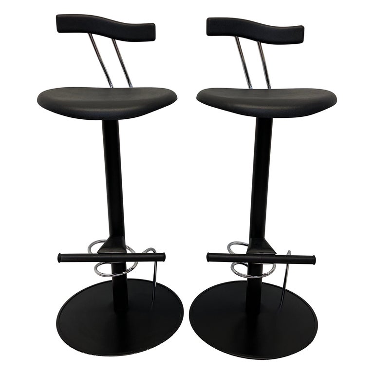 Postmodern Memphis Style Bar Stools, Italy 1980s, a Pair For Sale