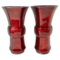 Paar japanische Ando Ginbari Pidgeon-Blutbecher-Vasen aus Blut
