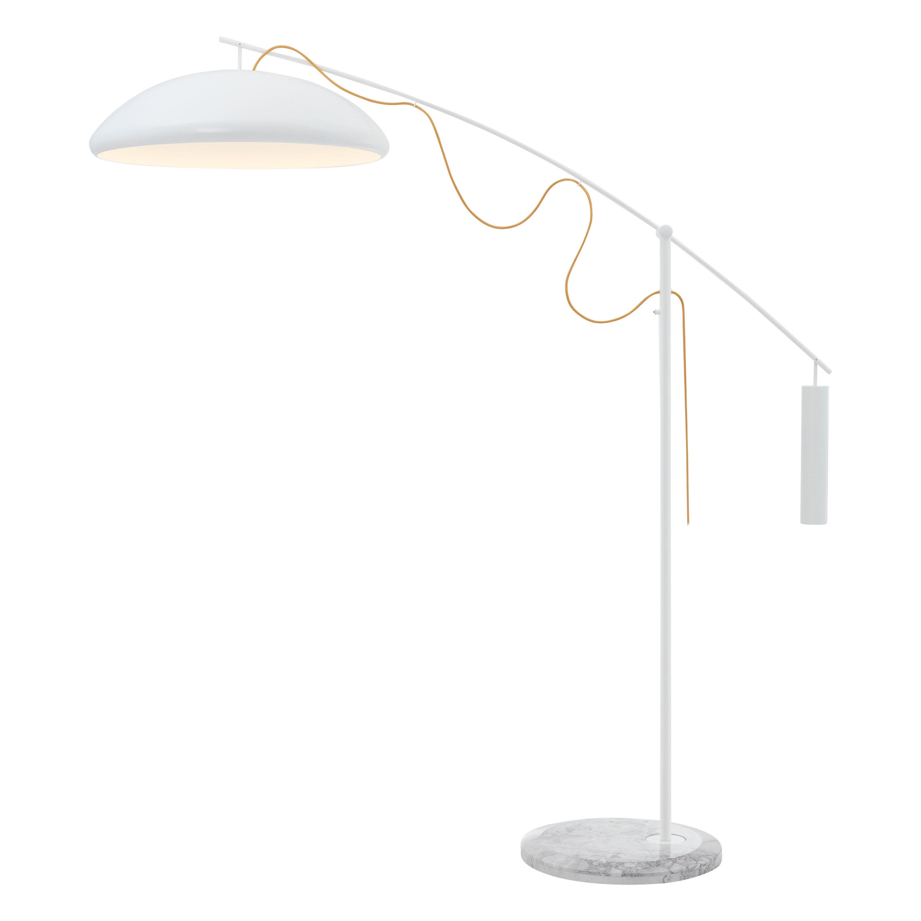 Takayama Floor Lamp by Yabu Pushelberg in White Metal and Sydney Marble For  Sale at 1stDibs