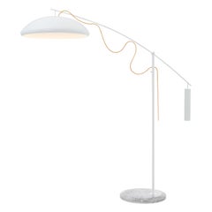 Takayama Floor Lamp by Yabu Pushelberg in White Metal & Sydney Marble