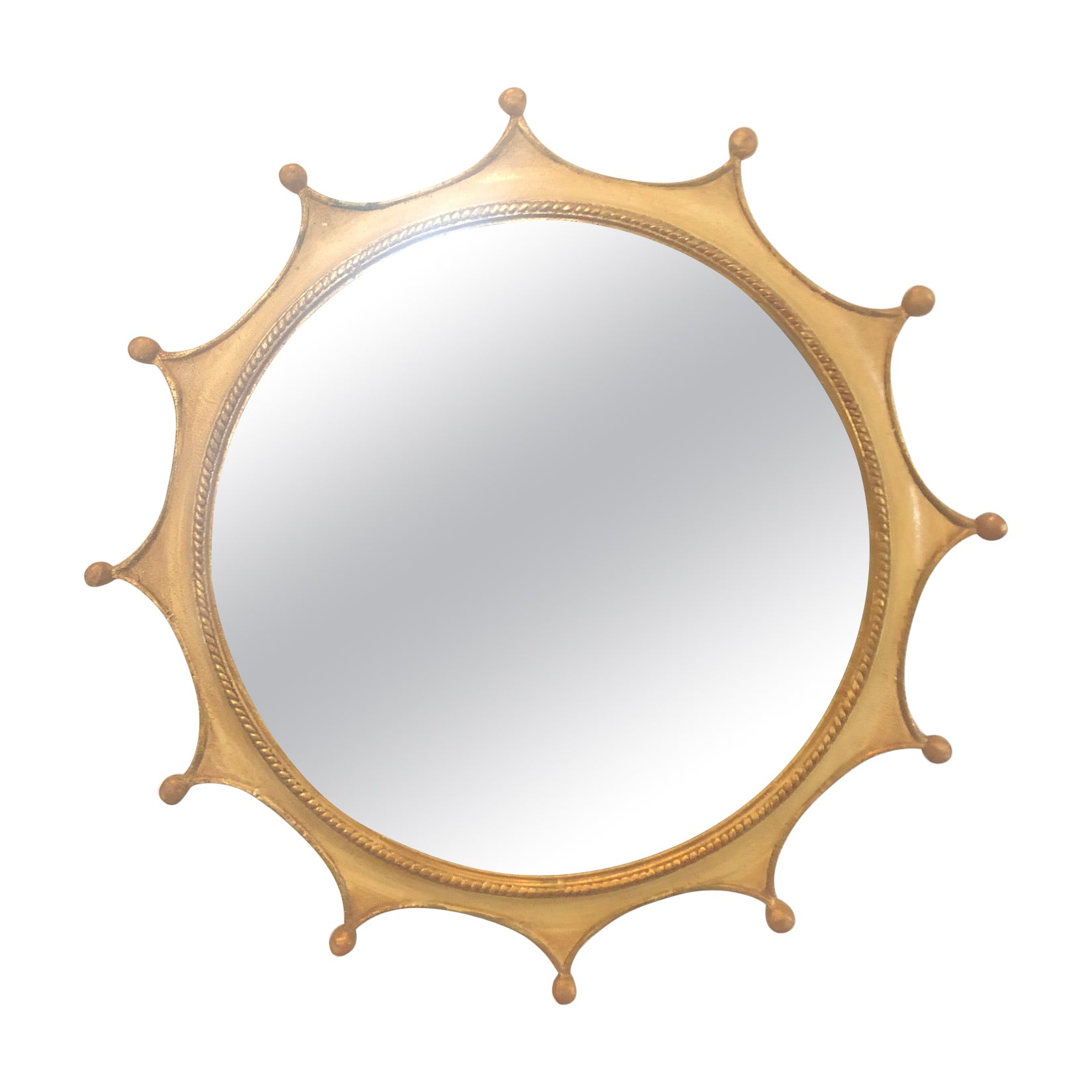 Mid Century Palladio Italy Crown Sunburst Design Mirror