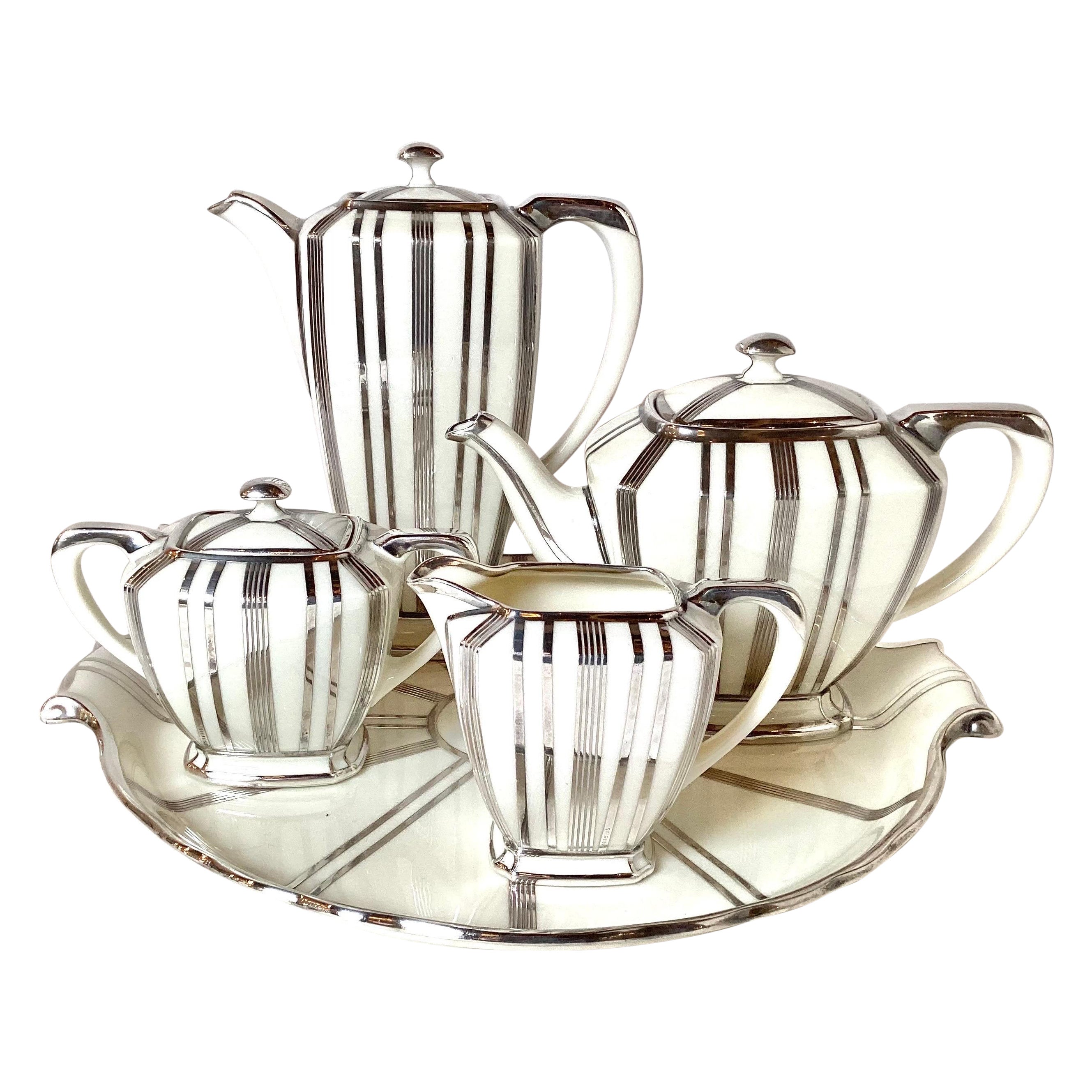 Fine and Rare Art Deco Silver Tea Service at 1stDibs
