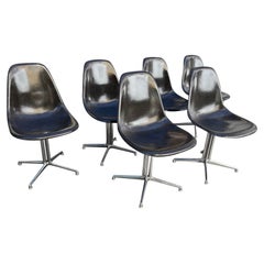 Set of 6 Fiberglass La Fonda Chairs by Charles & Ray Eames Herman Miller 1978