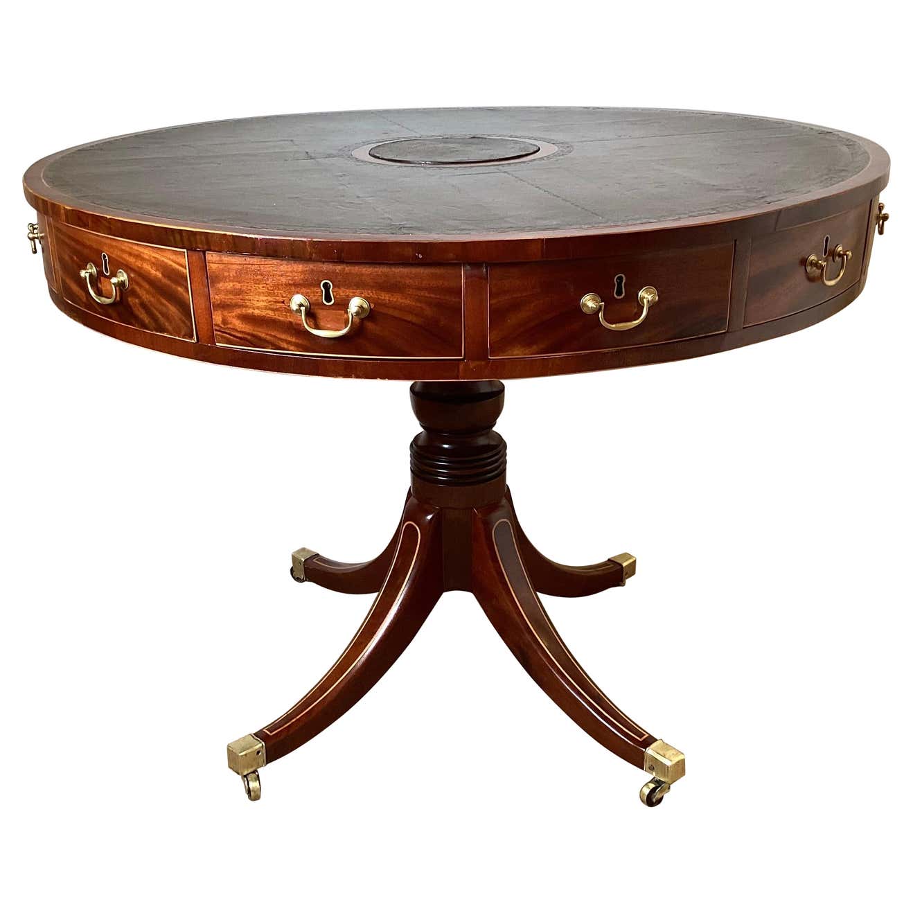 Early 1800's English Mahogany Sheraton Rent Table For Sale at 1stDibs