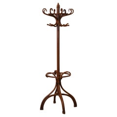 Retro Early 20th Century Carved Bentwood "Perroquet" Coat Stand Thonet Style