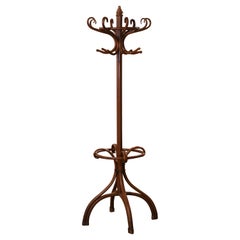 Porte-manteaux "Perroquet" en bois cintré sculpté du début du 20e siècle style Thonet