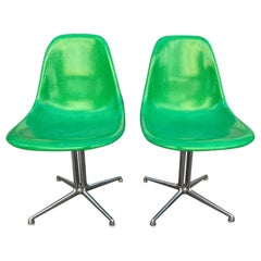 Pair of Fiberglass & Steel La Fonda Eames Side Chair by Herman Miller 1978