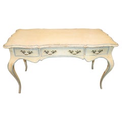Chippy Paint Decorated French Country Louis XV Writing Desk, circa 1950