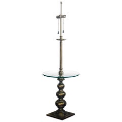 Retro Stiffel Brass Floor Lamp with Glass Table