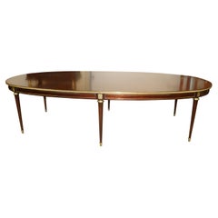 Fantastic Brass Ornamented Oval Mahogany French Louis XVI Dining Table
