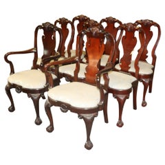   Set of 8 Kindel Winterthur Collection Solid Mahogany Dining Chairs 