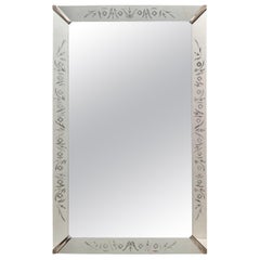 Art Deco Etched Shadow Box Wall Mirror