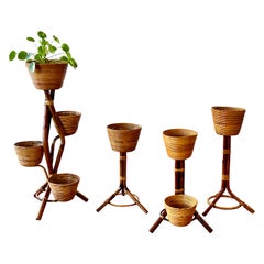 Vintage Italian Bamboo Plant Stands