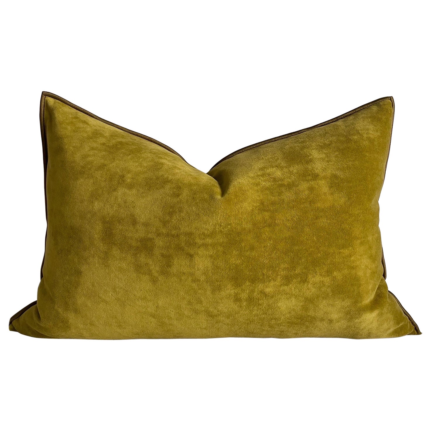 Royal Velvet Ocre Lumbar Pillow from France For Sale