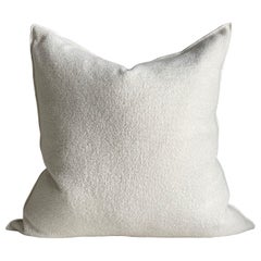 French White Wool Bouclette Double Faced Euro Shams