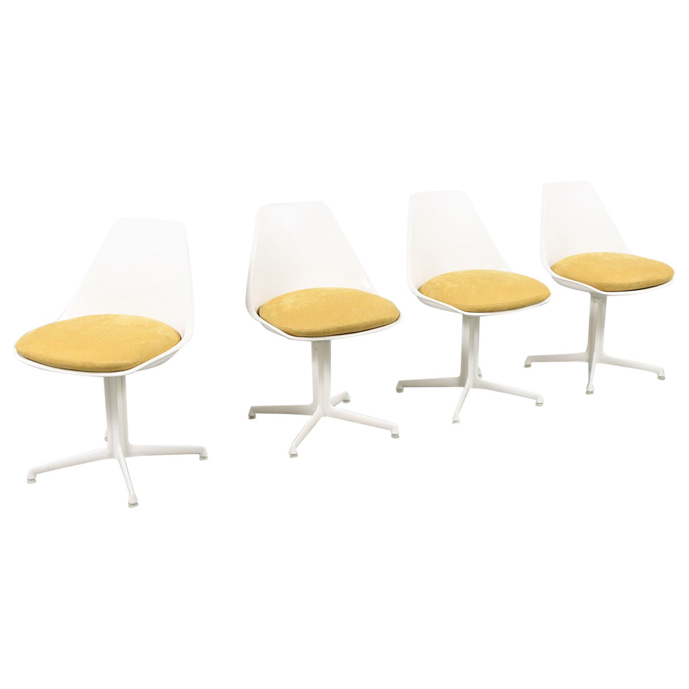 Stunning Set of Four 1970s Mid-Century Modern Dining Chairs