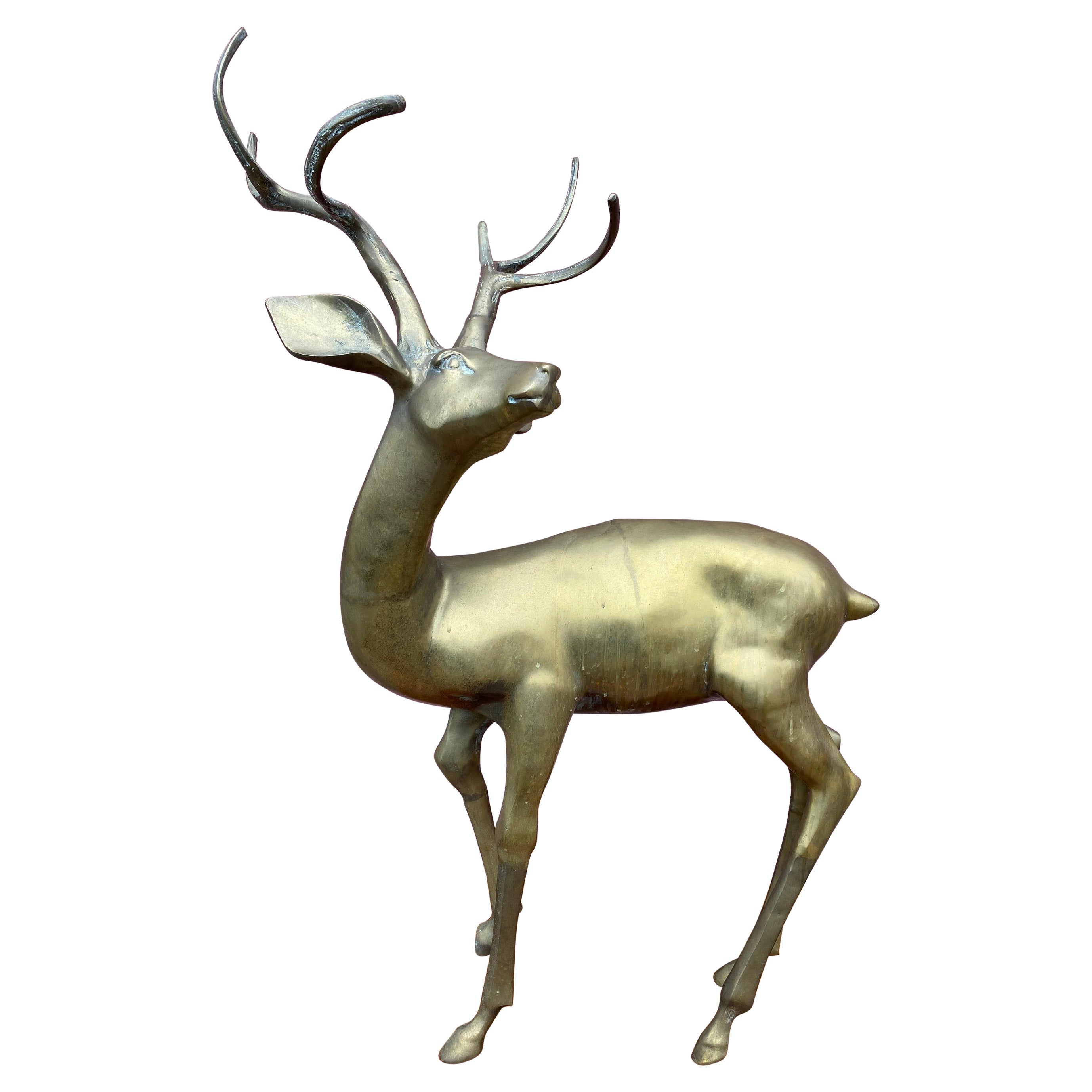 Large Brass Deer