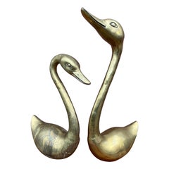 Pair Brass Ducks