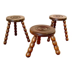 Retro French Carved Stools 