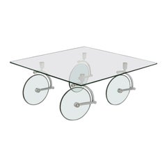 1980s Post Modern Glass Coffee Table after Gae Aulenti for Fontana Arte