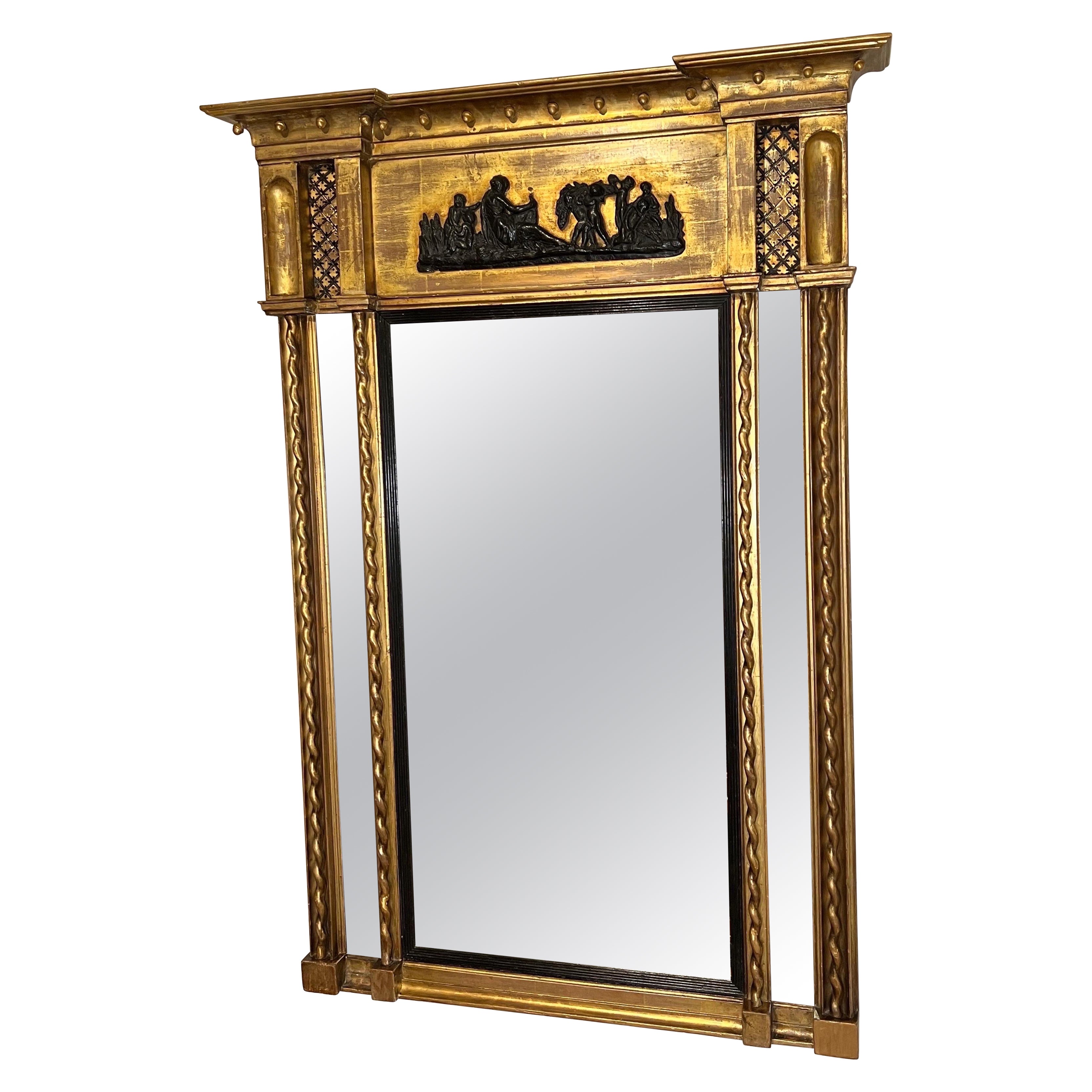 Giltwood Neoclassical Mirror For Sale