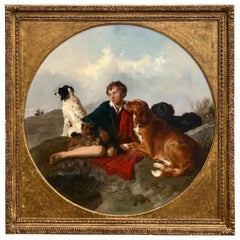 Antique "His Faithful Companions" by George William Horlor