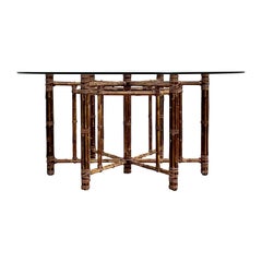 Vintage Coastal McGuire Bundled Bamboo Dining Table