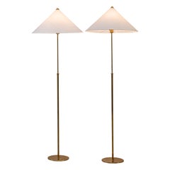 Pair of Danish Golden Brass Floor Lamp, 1960