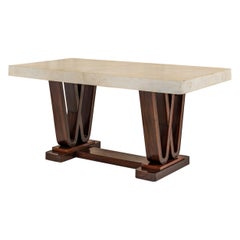 Osvaldo Borsani parchment dining table, Italy 1940 circa