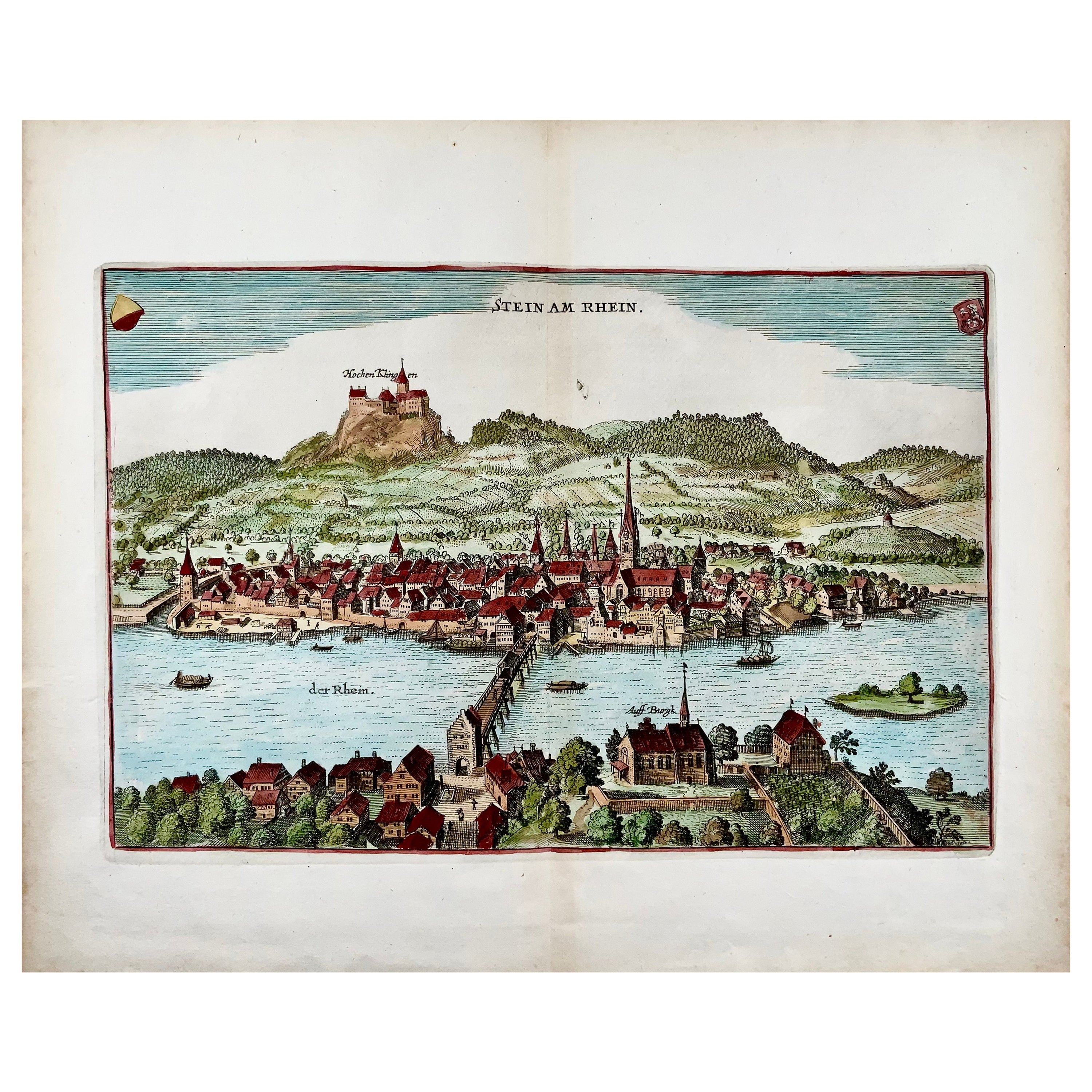 Merian, Stein am Rhein, large double folio, Switzerland For Sale