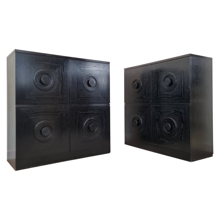 Set of 2 Belgian Black Brutalist Bar For Sale at 1stDibs