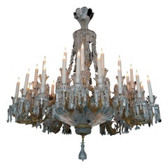 Antique Baccarat Crystal and Gilded Bronze Chandelier, France, circa 1890