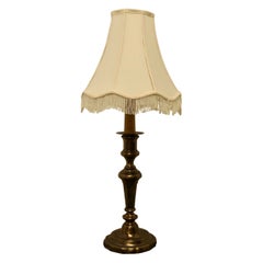 Large French Brass Candlestick Table Lamp