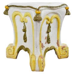 Midcentury Italian Majolica Neoclassical Style Garden Seat Stool