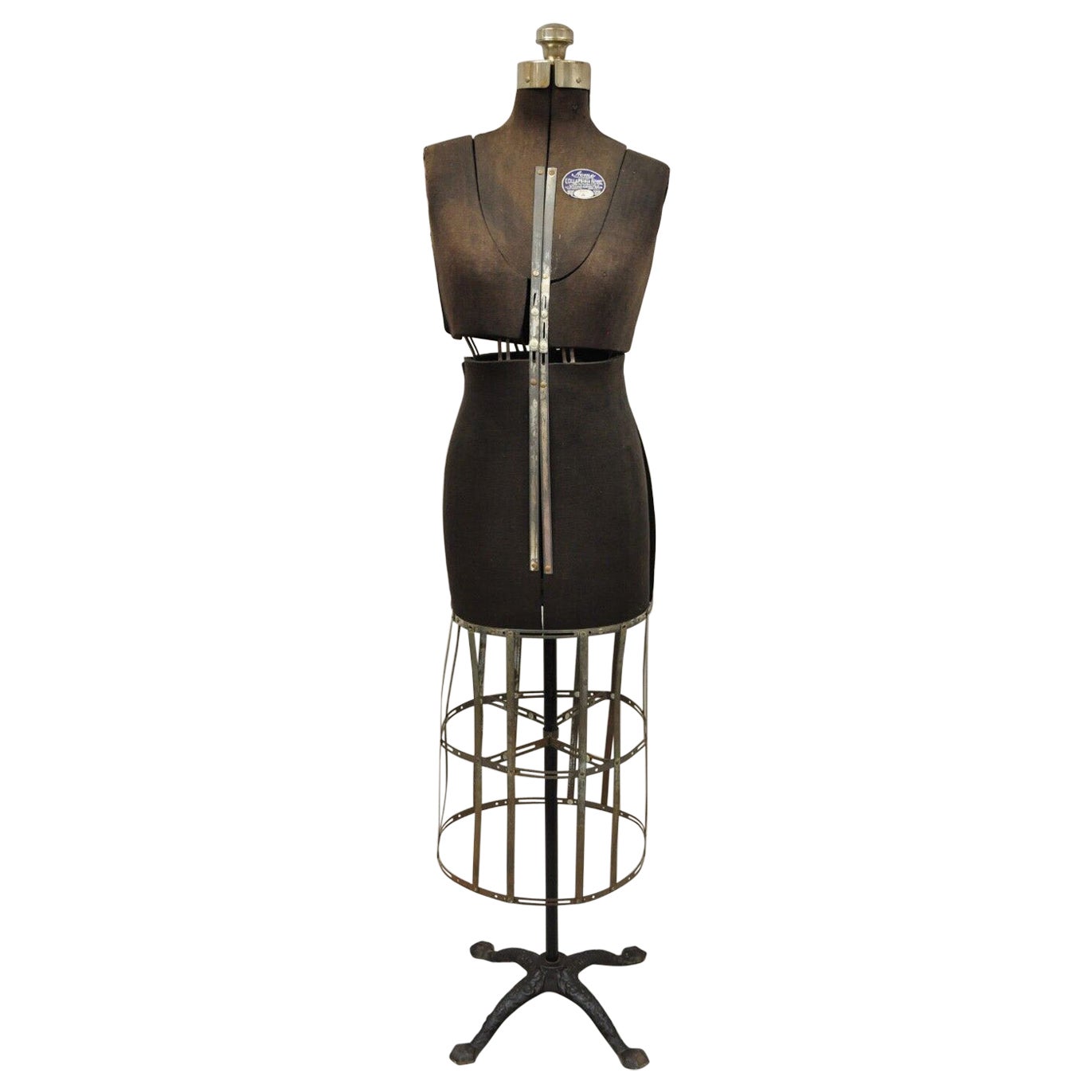 Vintage Acme Adjustable Collapsible Dress Form Mannequin Size A For Sale