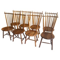 Set of 8 De Ster Gelderland Windsor Dining Chairs, NL, 1960's
