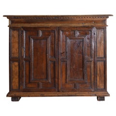 Italian Baroque Period Carved and Paneled Walnut 2-Door Credenza, 17th Century