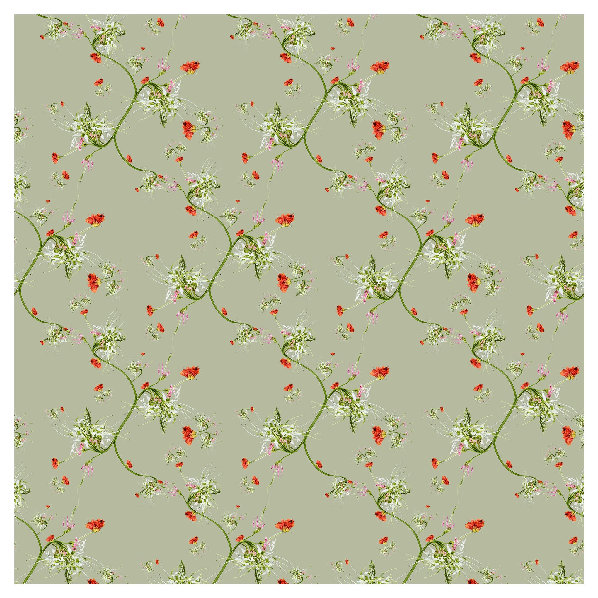 Maple Floral Wallpaper  For Sale