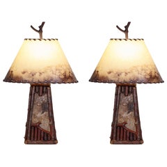 Pair of Adirondack Riverfront Table Lamps