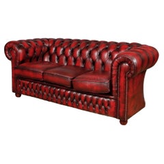 Vintage English Leather Chesterfield Sofa