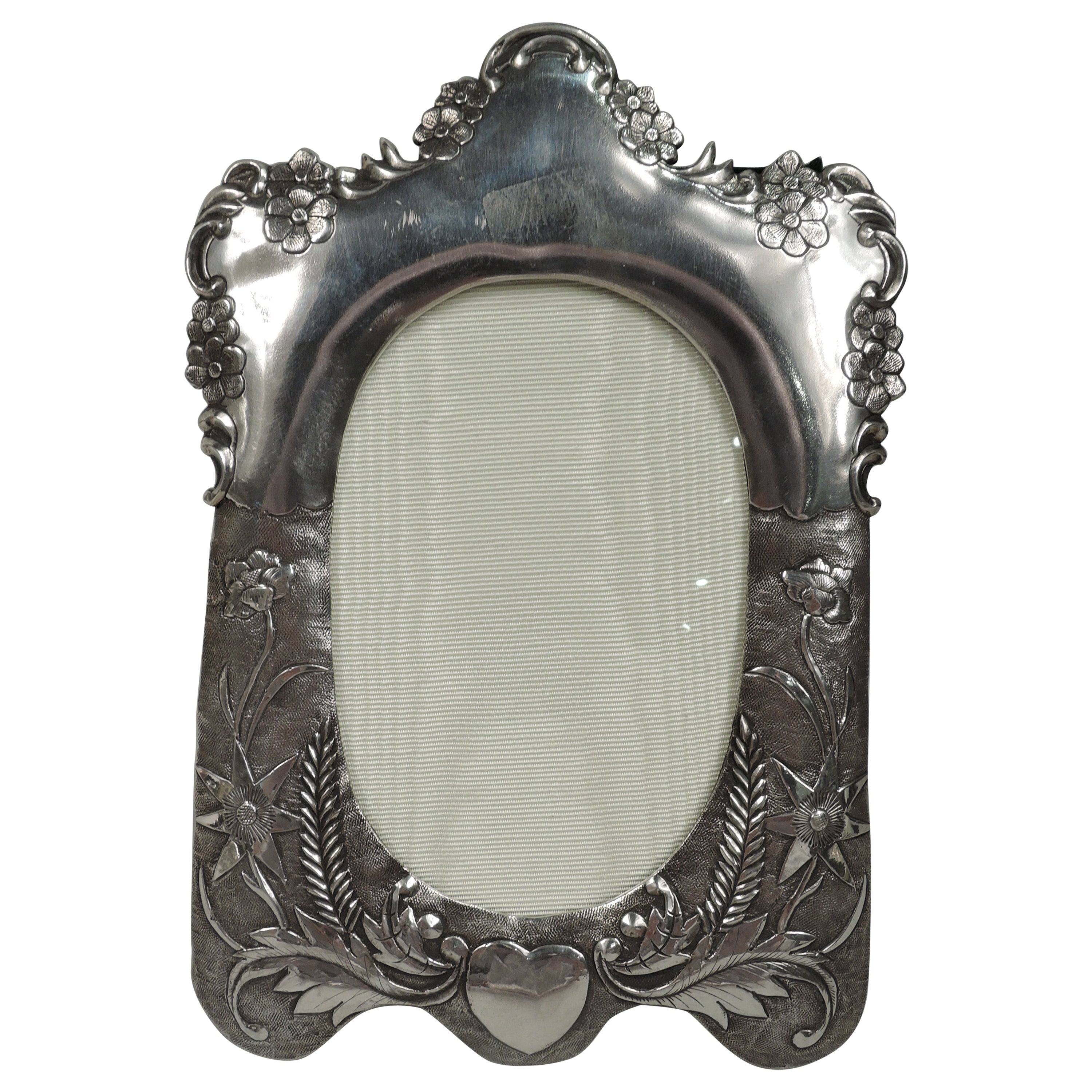 Antique Chinese Export Silver Picture Frame For Sale