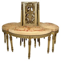 Antiker franzsischer Aubusson Boudeuse-Stuhl Conversation Chair von Divan de Milieu, um 1890