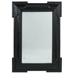 Monumental 19th Century Ebonized Ripple-Molded Mirror