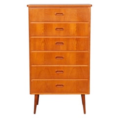 Tall Danish Chest of Drawers in Teak