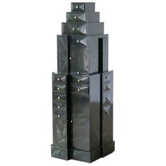 Vintage Towering Skyscraper Storage Cabinet by Maitland Smith 1980s