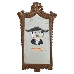 Vintage Ira Yeager Homage to Pietro Longhi Painted Bust Wall Mirror 