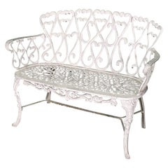 Cast Metal Garden Patio Bench in the Manner of Frances Elkins