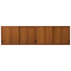 Florence Knoll Wall Mount Cabinet in Walnut with Oak Interior 1960s 1 of 2